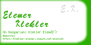 elemer klekler business card